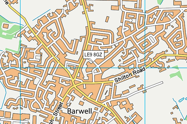LE9 8GZ map - OS VectorMap District (Ordnance Survey)