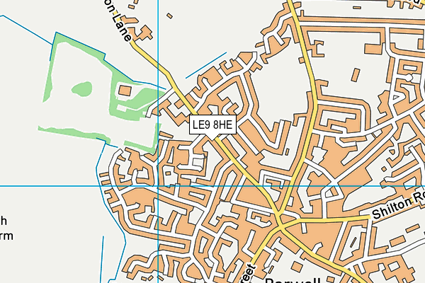 LE9 8HE map - OS VectorMap District (Ordnance Survey)