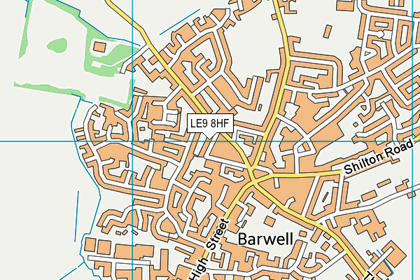 LE9 8HF map - OS VectorMap District (Ordnance Survey)