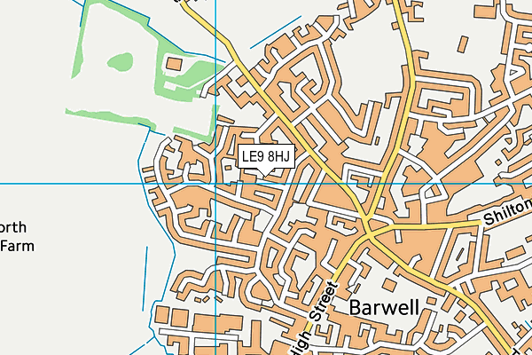 LE9 8HJ map - OS VectorMap District (Ordnance Survey)