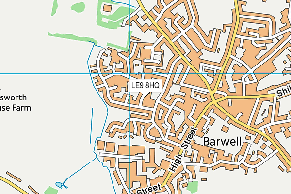 LE9 8HQ map - OS VectorMap District (Ordnance Survey)