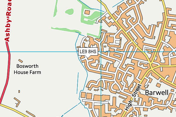 LE9 8HS map - OS VectorMap District (Ordnance Survey)