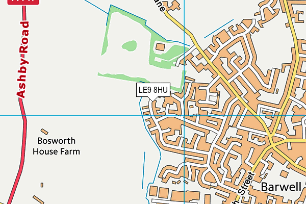 LE9 8HU map - OS VectorMap District (Ordnance Survey)