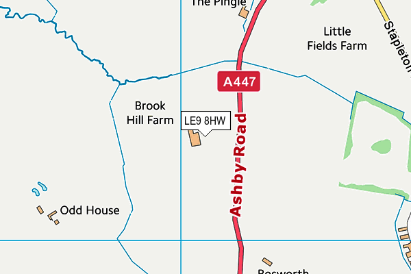 LE9 8HW map - OS VectorMap District (Ordnance Survey)