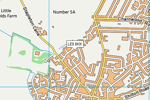 LE9 8HX map - OS VectorMap District (Ordnance Survey)
