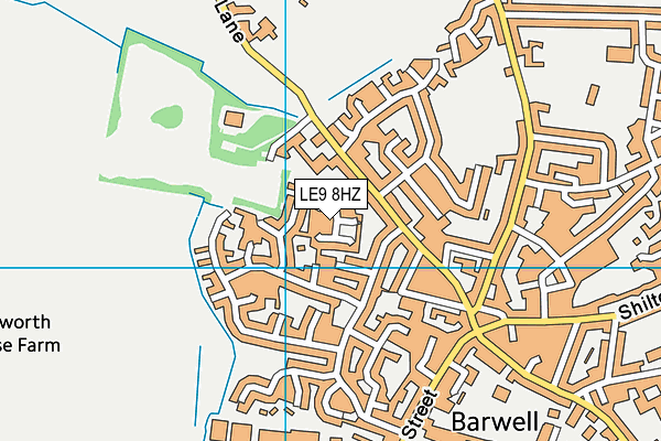 LE9 8HZ map - OS VectorMap District (Ordnance Survey)