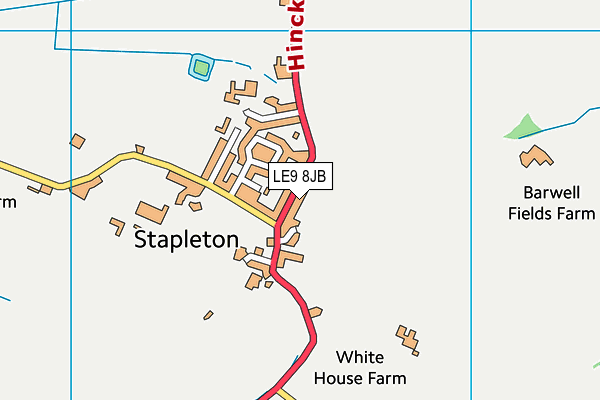 LE9 8JB map - OS VectorMap District (Ordnance Survey)