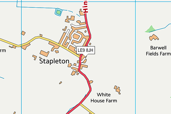 LE9 8JH map - OS VectorMap District (Ordnance Survey)