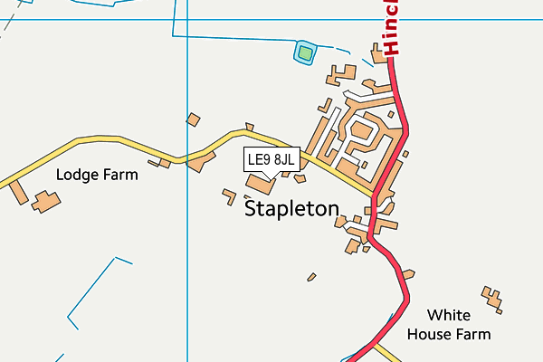 LE9 8JL map - OS VectorMap District (Ordnance Survey)