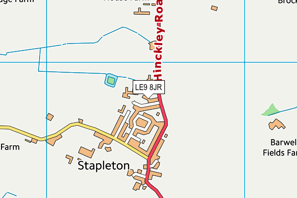 LE9 8JR map - OS VectorMap District (Ordnance Survey)