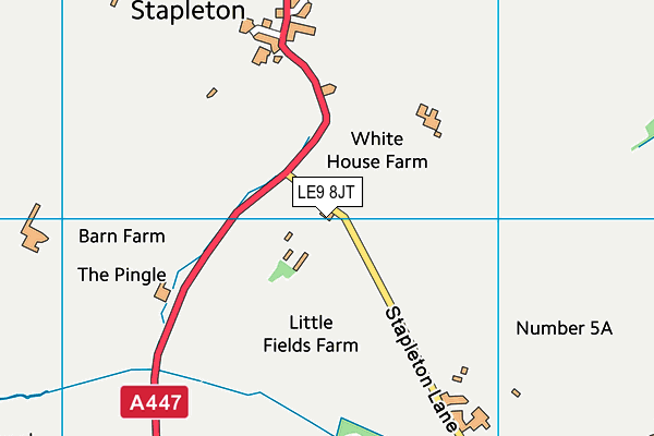 LE9 8JT map - OS VectorMap District (Ordnance Survey)