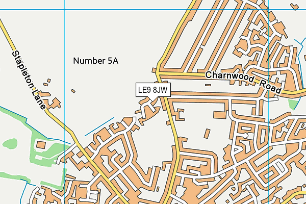LE9 8JW map - OS VectorMap District (Ordnance Survey)