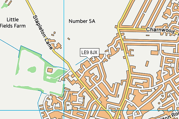 LE9 8JX map - OS VectorMap District (Ordnance Survey)