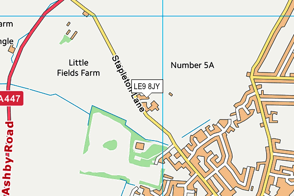 LE9 8JY map - OS VectorMap District (Ordnance Survey)