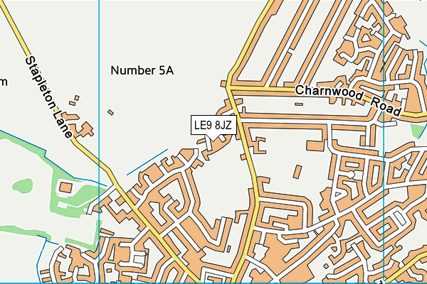 LE9 8JZ map - OS VectorMap District (Ordnance Survey)
