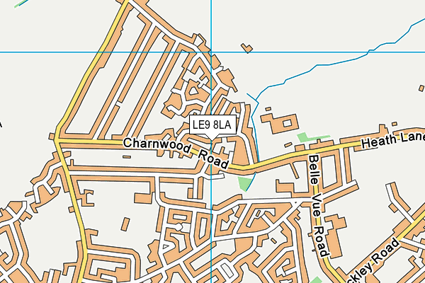 LE9 8LA map - OS VectorMap District (Ordnance Survey)