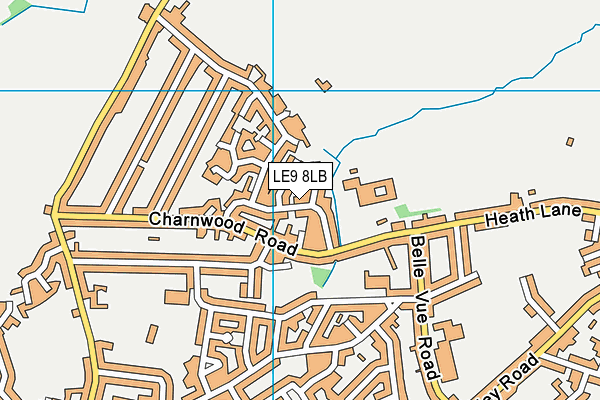 LE9 8LB map - OS VectorMap District (Ordnance Survey)