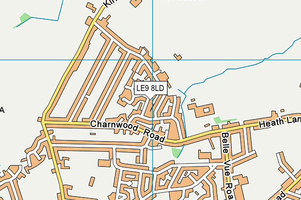 LE9 8LD map - OS VectorMap District (Ordnance Survey)