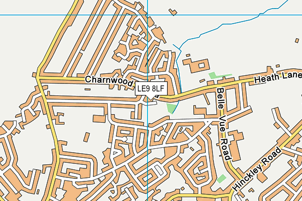 LE9 8LF map - OS VectorMap District (Ordnance Survey)