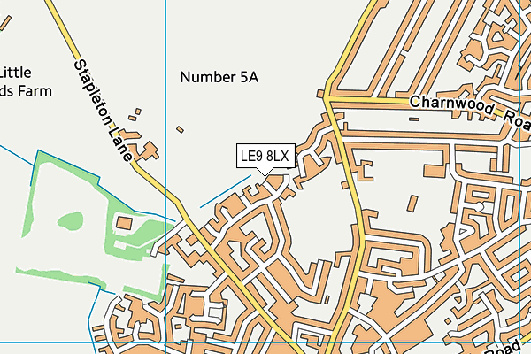 LE9 8LX map - OS VectorMap District (Ordnance Survey)