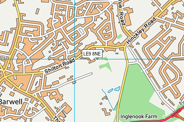 LE9 8NE map - OS VectorMap District (Ordnance Survey)