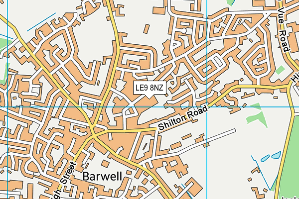 LE9 8NZ map - OS VectorMap District (Ordnance Survey)