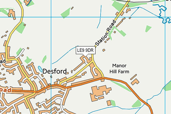 LE9 9DR map - OS VectorMap District (Ordnance Survey)