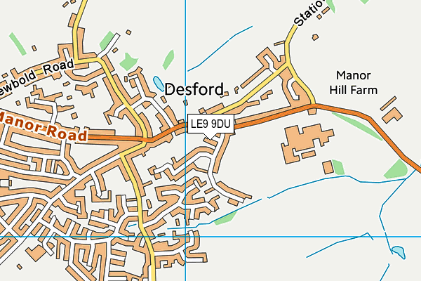 LE9 9DU map - OS VectorMap District (Ordnance Survey)