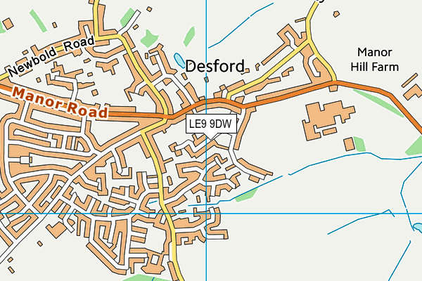 LE9 9DW map - OS VectorMap District (Ordnance Survey)