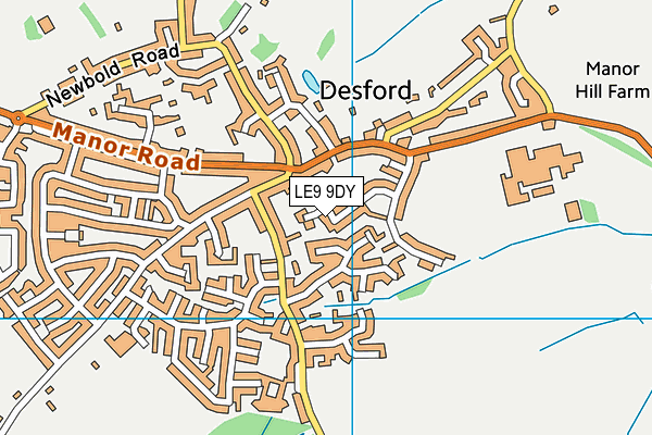 LE9 9DY map - OS VectorMap District (Ordnance Survey)