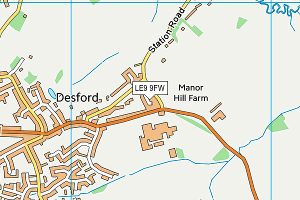LE9 9FW map - OS VectorMap District (Ordnance Survey)