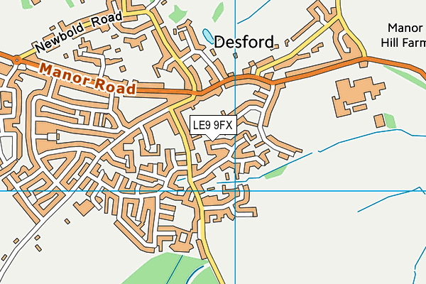 LE9 9FX map - OS VectorMap District (Ordnance Survey)