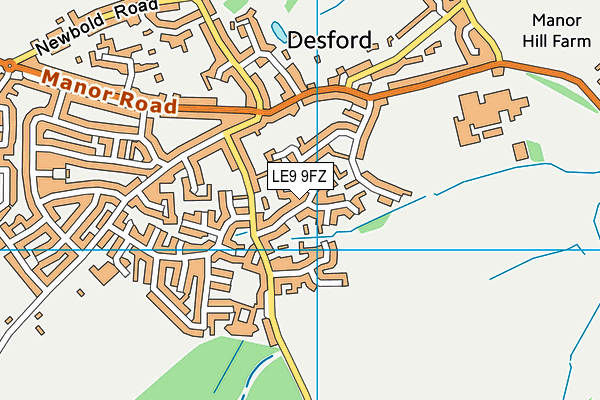 LE9 9FZ map - OS VectorMap District (Ordnance Survey)