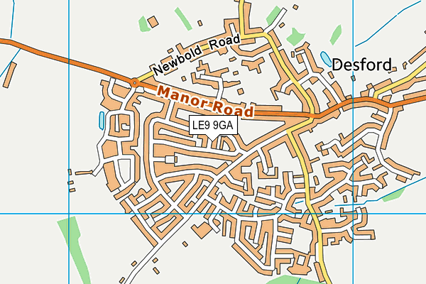 LE9 9GA map - OS VectorMap District (Ordnance Survey)