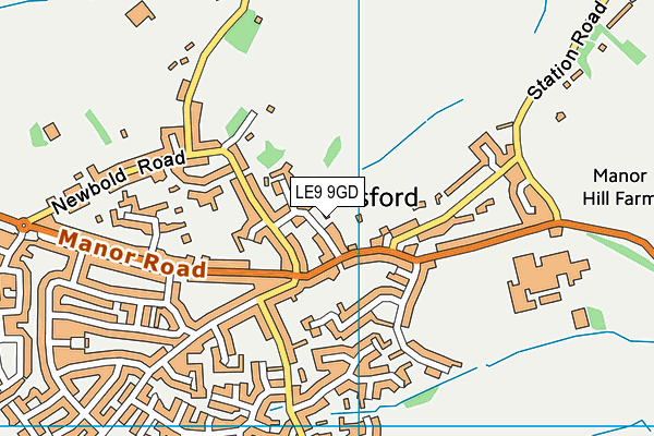 LE9 9GD map - OS VectorMap District (Ordnance Survey)
