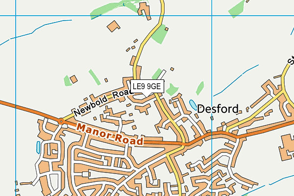 LE9 9GE map - OS VectorMap District (Ordnance Survey)