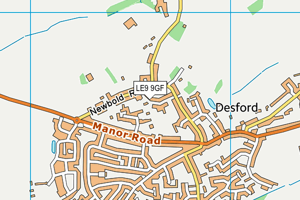 LE9 9GF map - OS VectorMap District (Ordnance Survey)