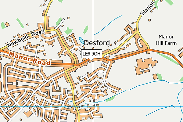 LE9 9GH map - OS VectorMap District (Ordnance Survey)