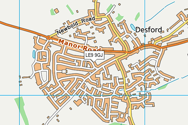 LE9 9GJ map - OS VectorMap District (Ordnance Survey)