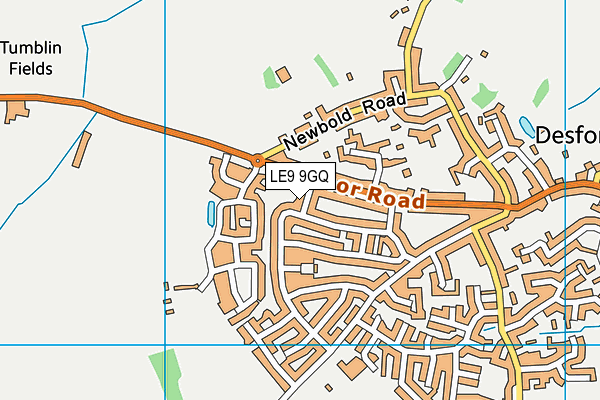 LE9 9GQ map - OS VectorMap District (Ordnance Survey)