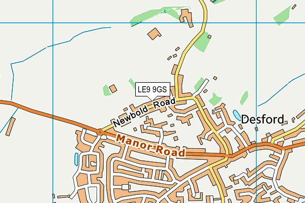 LE9 9GS map - OS VectorMap District (Ordnance Survey)