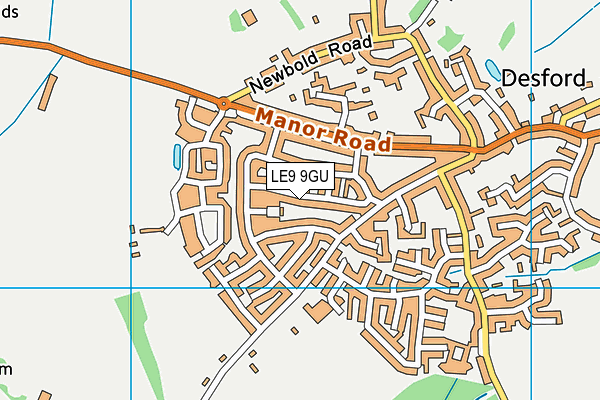 LE9 9GU map - OS VectorMap District (Ordnance Survey)