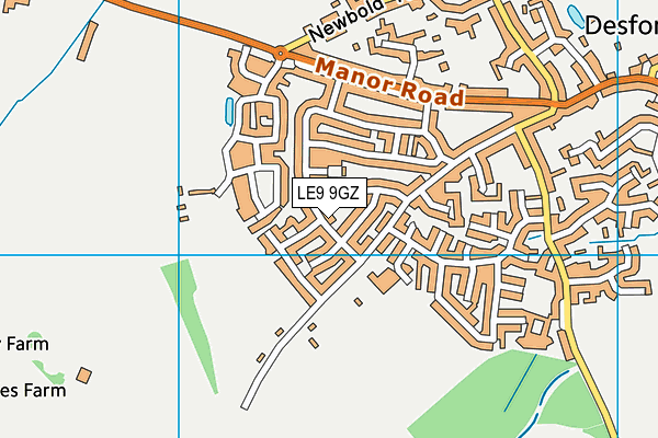LE9 9GZ map - OS VectorMap District (Ordnance Survey)