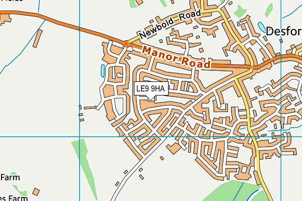 LE9 9HA map - OS VectorMap District (Ordnance Survey)