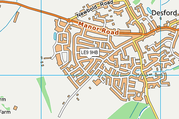 LE9 9HB map - OS VectorMap District (Ordnance Survey)