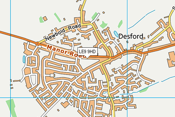 LE9 9HD map - OS VectorMap District (Ordnance Survey)