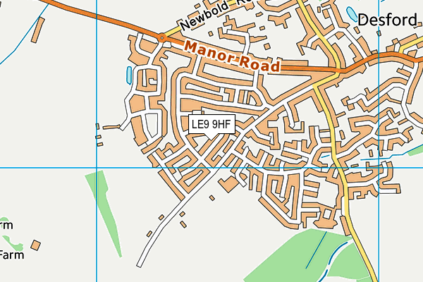 LE9 9HF map - OS VectorMap District (Ordnance Survey)