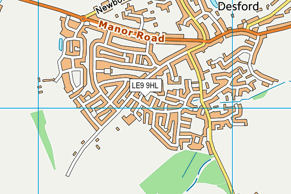 LE9 9HL map - OS VectorMap District (Ordnance Survey)