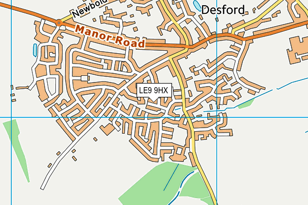 LE9 9HX map - OS VectorMap District (Ordnance Survey)