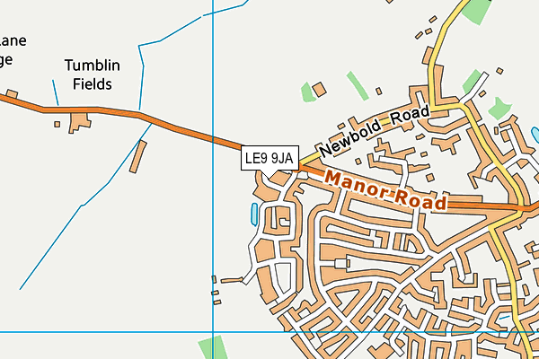 LE9 9JA map - OS VectorMap District (Ordnance Survey)